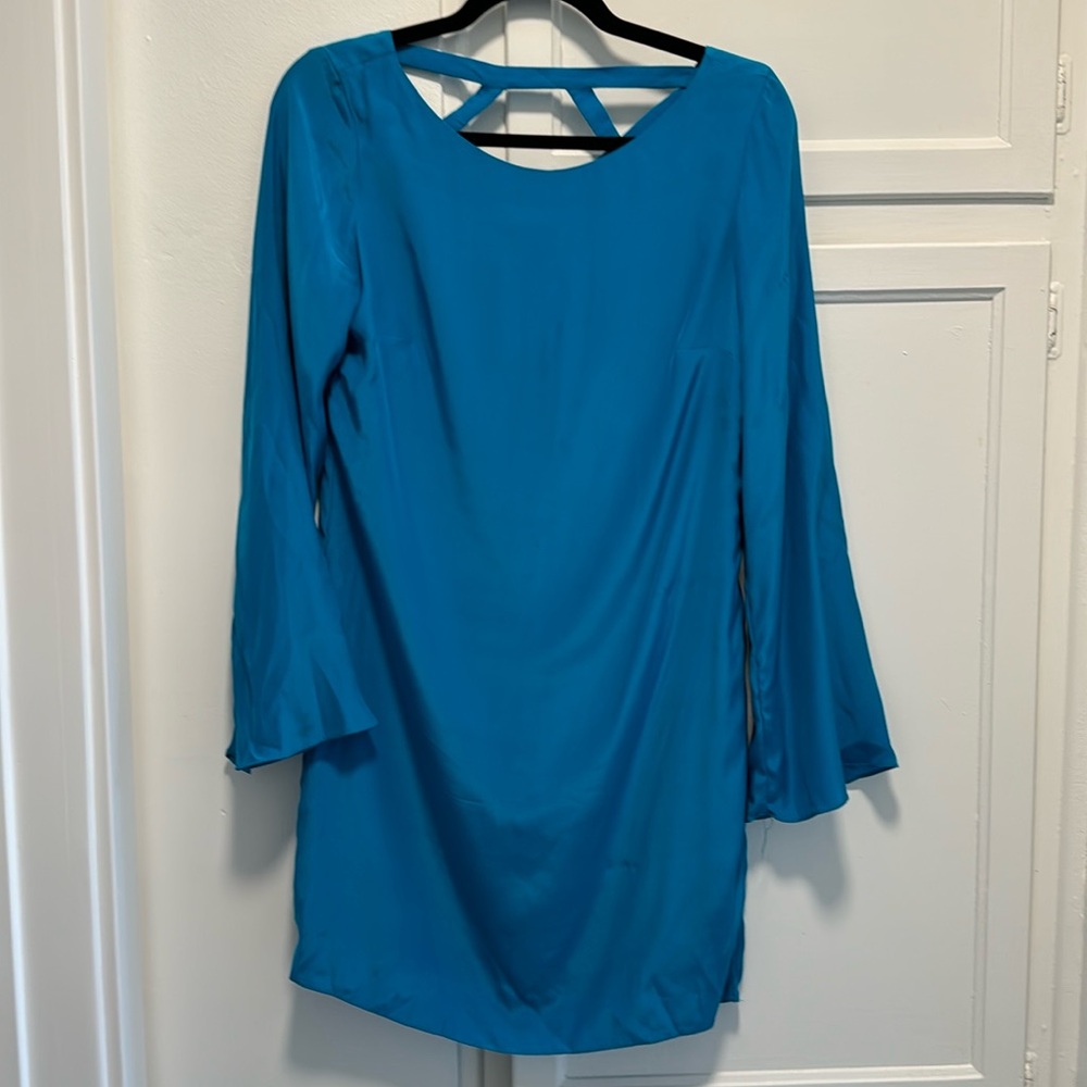 Alice and Trixie turquoise silk mini dress small